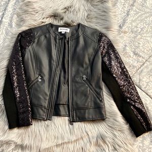 🎊HP🎊 Coffeeshop Kids Black Faux Leather Jacket
